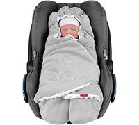 ByBoom Baby Couverture Enveloppante Hiver Universelle Multi-Usages, pour Coques Bébé, Sièges Auto, Poussettes ou Landaus; L'ORIGINAL avec l'ours