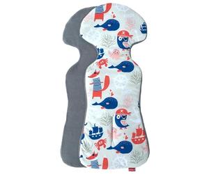 BYBOOM Basics Coussin de siège pour bébé, 77 x 32 cm, côté coton et éponge, universel, pour coque de bébé, siège auto, poussette, buggy, remorque de vélo, utilisable des deux côtés, doux, doux pour la