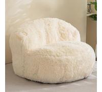 BYBYME Pouf poire géant en fausse fourrure avec remplissage, grand canapé de salon pour adultes, grand canapé d'appoint avec poche