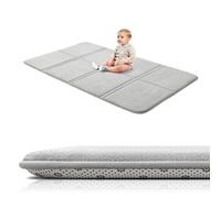 BYBYME Tapis d'éveil pliable de 3 cm d'épaisseur pour bébé, 80 x 150 cm, tapis de jeu avec base antidérapante, tapis de sol en mousse à mémoire de forme souple pour bébés, enfants et tout-petits