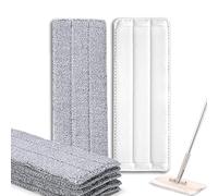 Bycarm Lot de 6 tampons de rechange en microfibre compatibles avec Joymoop, Bosheng plat ou seau à serpillière, lavables et réutilisables, 33 x 12,4 cm, pour nettoyer le sol