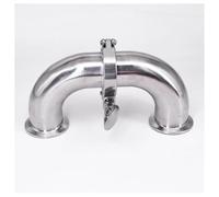 BYCIFRLG 0.5" 1.5" 2" 2.5" 3" 3.5" 4" Tri Clamp 180 Degree Elbow SUS304 316L Stainless Steel Pipe Fitting Connector (12.7mm OD K50.5mm)