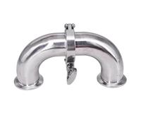 BYCIFRLG 0.5" 1.5" 2" 2.5" 3" 3.5" 4" Tri Clamp 180 Degree Elbow SUS304L Stainless Steel Pipe Fitting Connector (57mm OD K77.5mm)