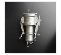 BYCIFRLG 1-1/4" Hosetail Barb x Socket Type C Camlock Quick Disconnect Coupling 316 Stianless Cam Groove