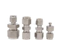 BYCIFRLG 1/16" 1/8" 1/4" 3/8" 1/2" 3/4" 1" 2/3/4/6/8/10mm Tube Compression Union SUS316L Stainless Steel Pipe Fitting(6mm-1l4 inch)