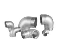 BYCIFRLG 1/2" 1/4" 3/8" 3/4" 1" 2" Female Male 90 Degree Elbow Threaded Pipe Fitting Stainless Steel 304 Pipe Connector Gas Pipe Fitting 1pcs(2")