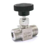 BYCIFRLG 1/2" BSPT Equal Male 304 Stainless Steel Flow Control Shut Off Needle Valve