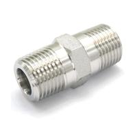BYCIFRLG 1/2" NPT Male 304 Stainless Steel Hex Nipple Forged Pipe Fitting Water Gas Oil 3000 PSI