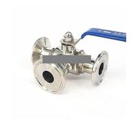 BYCIFRLG 1" 25mm 304 Stainless Steel 3 Way T Port Ball Valve 1.5" Tri Clamp Ferrule Type for Homebrew Diary Product