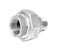 BYCIFRLG 1/4" 3/8" 1/2" 3/4" 1" 1-1/4" 1-1/2" BSPP Female to Male Thread 304 Stainless Steel Union Pipe Fitting Connector Coupler(1/4")