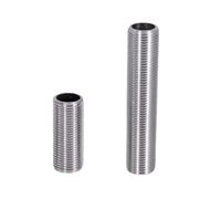 BYCIFRLG 1/4" 3/8" 1/2" 3/4" 1" -2" BSPP Male 30 40 50-150mm 304 Stainless Steel Full Thread Nipple Barrel Nipple Pipe Fitting(150MM_2-1/2")