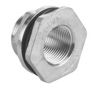 BYCIFRLG 1/4" 3/8" 1/2" 3/4" 1" - 2" Female 316L 304 Stainless Steel Bulkhead Pipe Fitting Connector Coupler(SS316L_3/4")