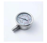 BYCIFRLG 1/4" NPT Base Glycerin Filled Pressure Gauge Meter -1-10Bar Stable Performance Double Scale Gauge Manometer Pressure Tester
