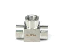BYCIFRLG 1/4" NPT Female Pressure 3500psi 304 Stainless Steel Tee 3 Way Pipe Fitting Water Gas Oil