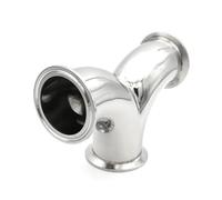 BYCIFRLG 1.5" 2" Tri Clamp Tee Y Type SS304/316L Stainless Steel Pipe Fitting Double Elbow Tube OD 38 51mm Beer (1.5 inch,SS304)