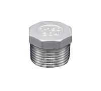 BYCIFRLG 1/8" 1/4" 3/8" 1/2" 3/4" 1" 1-1/4" 1-1/2" 2" BSP NPT Male Hex Head End Cap 304 Stainless Steel Pipe Fitting Plumbing(NPT Male,Outer Hex_3")