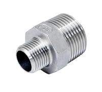 BYCIFRLG 1/8" 1/4" 3/8" 1/2" 3/4" 1" 2" 3" 4" BSP NPT Male Reducer Hex Nipple 304 Stainless Steel Pipe Fitting Connector Coupler (BSPT SS304,2-1L2 to 1-1L4 inch_15)