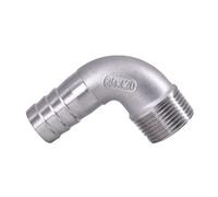 BYCIFRLG 1/8" 1/4" 3/8" 1/2" 3/4" 1" -2" BSPT Male 6 8 10 12 14 15-60mm Hose Elbow 90 Deg 304 Stainless Steel Pipe Fitting Connector(1-1l2 BSPT to 40mm)