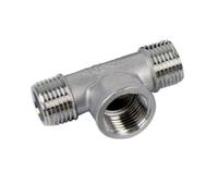 BYCIFRLG 1/8" 1/4" 3/8" 1/2" 3/4" 1" BSPP Equal Female Thread 304 Stainless Steel Tee Type Three Way Pipe Fitting Connector (BSP1I2)