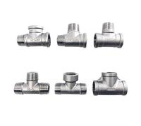 BYCIFRLG 1/8" 1/4" 3/8" 1/2" 3/4" 1" BSPP Equal Female Thread 304 Stainless Steel Tee Type Three Way Pipe Fitting Connector (BSP1I2)