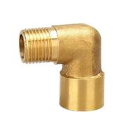 BYCIFRLG 1/8" 1/4" 3/8" 1/2" 3/4" 1" Female x Male Thread 90 Deg Brass Elbow Pipe Fitting Connector Coupler for Water Fuel Copper (FM,1/4")