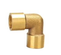 BYCIFRLG 1/8" 1/4" 3/8" 1/2" 3/4" 1" Female x Male Thread 90 Deg Brass Elbow Pipe Fitting Connector Coupler for Water Fuel Copper (FF,3/8")
