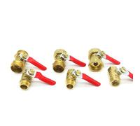 BYCIFRLG 1/8 1/4 3/8 1/2 BSPP Brass Ball Valve with Red Handle for Air Water(Female-Male,1/2")