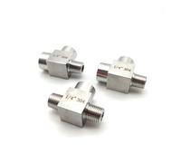 BYCIFRLG 1/8" 1/4" 3/8" 1/2" Stainless Steel 3-Way Female Male Thread Pipe Fitting Connector High Pressure Fitting(Male-Male-Female,1/2")