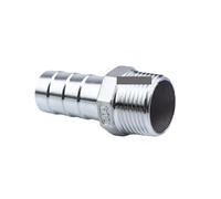 BYCIFRLG 1" Stainless Steel 304 BSP Male Thread Pipe Fitting X Barb Hose 12mm Tail Reducer Pagoda Joint Coupling Connector