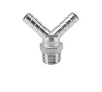 BYCIFRLG 10 mm Hose Barb Tail x 1/2" BSP Tapered Thread Male Y 3 Ways 304 Stainless Steel Pipe Fitting Coupler