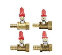 BYCIFRLG 10pcs Brass Ball Valve 1/8'' 1/2'' 1/4'' Female Thread Connector Joint Copper Pipe Fitting Coupler 6-12mm Hose (10mm Tube,10 PCS_1/4")