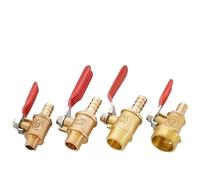 BYCIFRLG 10pcs Brass Ball Valve 1/8'' 1/2'' 1/4'' Male Thread Connector Joint Copper Pipe Fitting Coupler 6-12mm Hose (6mm Tube,10 PCS_1/4")