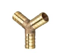 BYCIFRLG 10pcs Connector Copper Air Fuel Water Tube Brass Pipe Fitting Barbed Joint Coupler for 4mm 5 6 8 10 12(,14mm (10pcs))