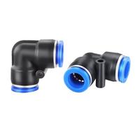 BYCIFRLG 10PCS Pneumatic Quick Fitting PV 90 Degree Elbow 4mm 6mm 8mm 10mm Air Parts Pipe Push in Water Quick Connector(PV-12,50 PCS)