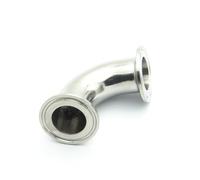 BYCIFRLG 12.7mm 19mm 25mm 32mm 38mm 45mm 51mm 57mm 63mm 76mm 89mm 304 Stainless Steel Ferrule Elbow Pipe Fitting Fit Tri Clamp(102mm Ferrule OD 119)