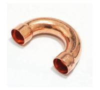 BYCIFRLG 12x0.8x36mm 180 Degree Elbow Copper End Feed Welding Pipe Adapter Air Condtioner Refrigerator