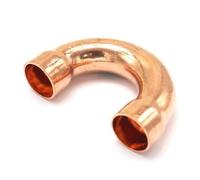 BYCIFRLG 16x1x48mm 180 Degree Elbow Copper End Feed Welding Pipe Adapter Air Condtioner Refrigerator
