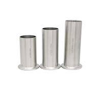 BYCIFRLG 19-102mm 1.5"-4'' Tri Clamp x 80 100 120 mm Length Butt Weld Ferrule SUS304 316L Stainless Steel Pipe Fitting(316,80MM_89K106)