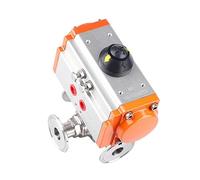 BYCIFRLG 19-108mm Pipe 1.5" 2" -4" Tri Clamp L T Port 304 316L Stainless Steel Ball Valve with Pneumatic Actuator (102 AT125,L Port_SUS316)