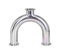 BYCIFRLG 19 25 32 38 51 63 76mm Pipe 1.5" 2" 3" U Shaped Bend 3 Ways SUS 304 Stainless Fitting Spliter(304,57MM OD K77.5MM_U Type)