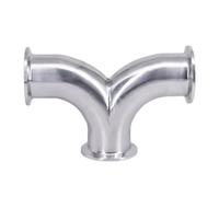 BYCIFRLG 19mm-108mm Pipe OD x 1.5" 2" 2.5" 3" 4" Tri Clamp Y-Shaped Elbow 3 Ways SUS 304 Stainless Steel Fitting(76MM OD K91MM_Bend-Y Type)