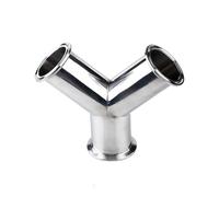 BYCIFRLG 19mm -57mm Pipe OD 1.5"-2.25" Tri Clamp Y Shaped 3 Way SUS 304 Stainless Steel Fitting Spliter Beer Wine(57mm x Ferrule 77.5)