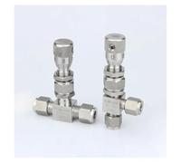 BYCIFRLG 1pc 1/16" 1/8" 1/4" 3/8" 2 3 4 6 8 10 12mm OD Tube Compreesion Bulkhead 304 Stainless Shut Off Metering Needle Valve(Angle Elbow,3mm)