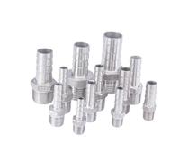 BYCIFRLG 1pc 1/4" BSP Male x 8mm Hose Barbed 304 Stainless Steel Pipe Fitting Hose Tail Connector