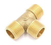 BYCIFRLG 1pc 1/8" BSPP Equal Male-Male-Male Tee 3 Ways Brass Pipe Connector Water Fuel Gas