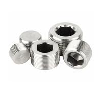 BYCIFRLG 1pc 3/4" NPT Male 304 Stainless Steel Pipe Countersunk End Hex Socket