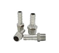 BYCIFRLG 1pc 304 Stainless Steel 14mm Hose Barb Tail to 1/4" BSP Male Home Brew Fitting Water Fuel Air