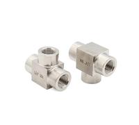 BYCIFRLG 1PC 304 Stainless Steel Female Thread Tee Fitting 1/8" 1/4" 3/8" 1/2" 3/4" 1" High Pressure T Type Three-Way Joint Pipe Fittings(1")