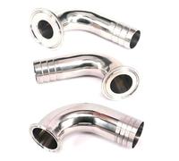 BYCIFRLG 1PC 32mm Hose Barbed 1.5" Tri Clamp Ferrule 304 Stainless Steel Elbow Fittings Adapters