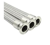 BYCIFRLG 1pc 38mm Pipe OD x 1.5" Tri Clamp 304 Stainless Steel Braided Soft Tube Length 300mm